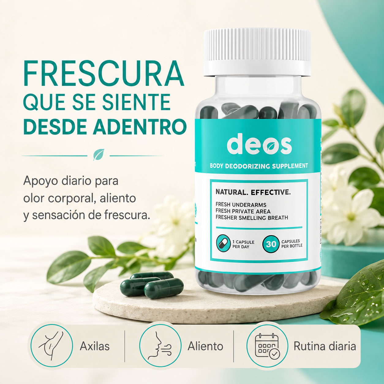 DEOS Body Deodorizing Supplement 30 Cápsulas | Natural Hubb Panamá