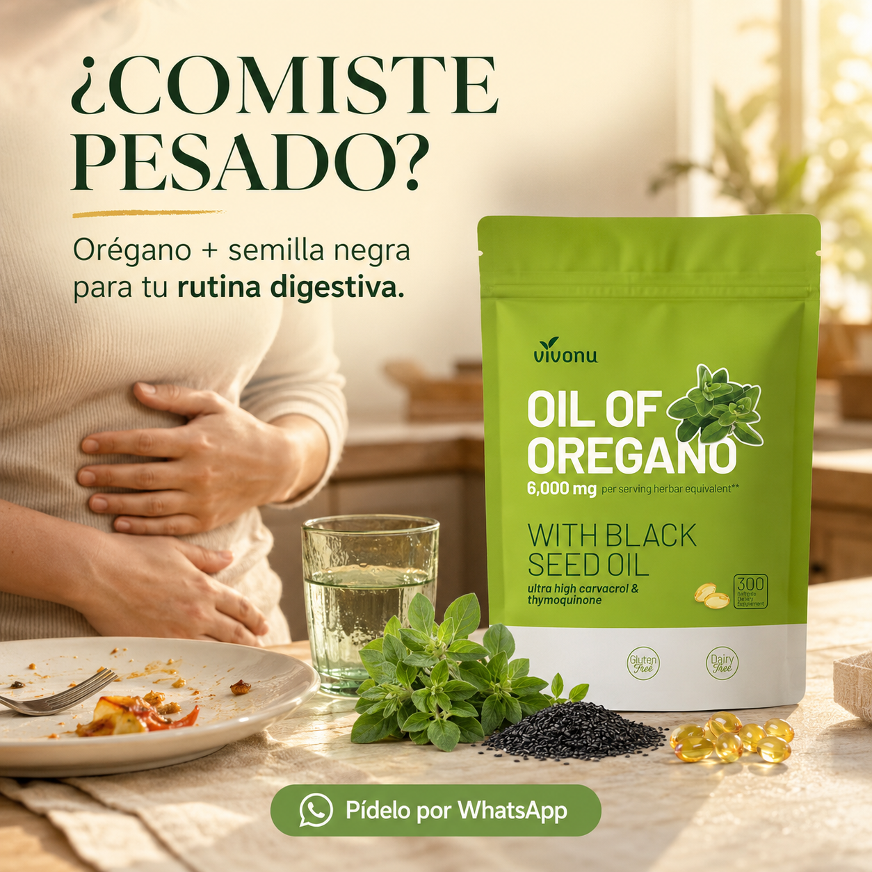 Vivonu Oil of Oregano with Black Seed Oil – 300 Softgels