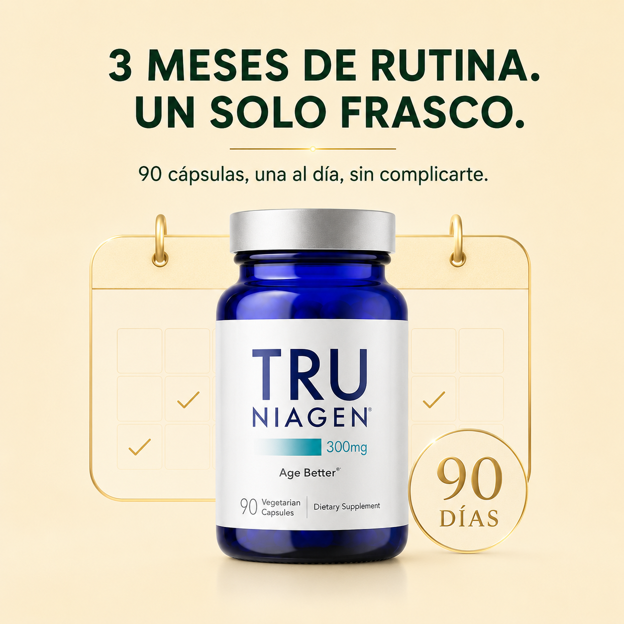 TRU Niagen 300mg – Suplemento NAD+ (90 cápsulas)