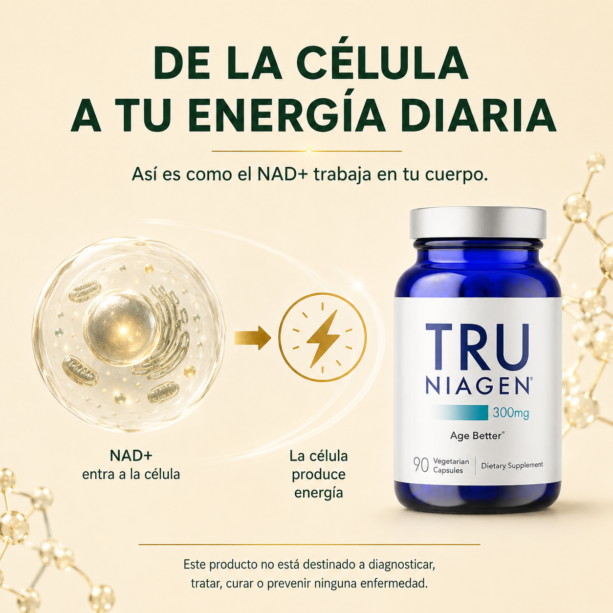 TRU Niagen 300mg – Suplemento NAD+ (90 cápsulas)