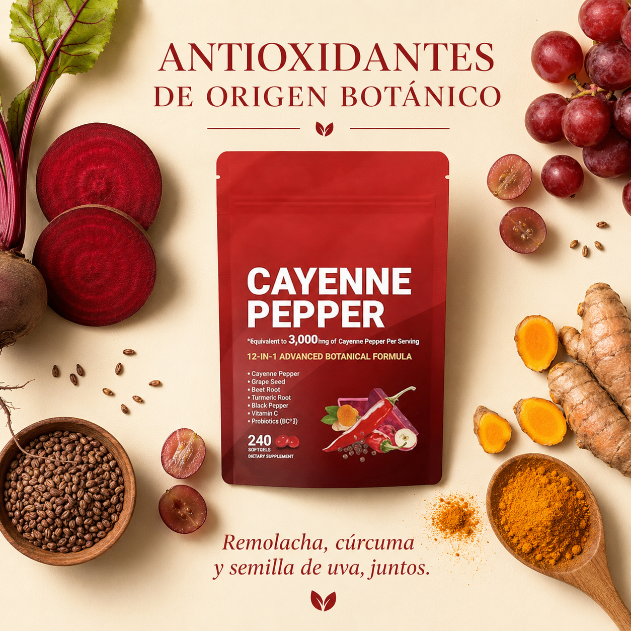 Cayenne Pepper 12-in-1 Advanced Botanical Formula – 240 Softgels
