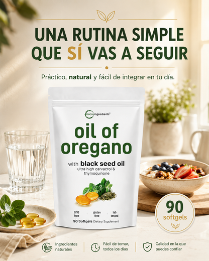 Micro Ingredients Oil of Oregano with Black Seed Oil – 90 Softgels