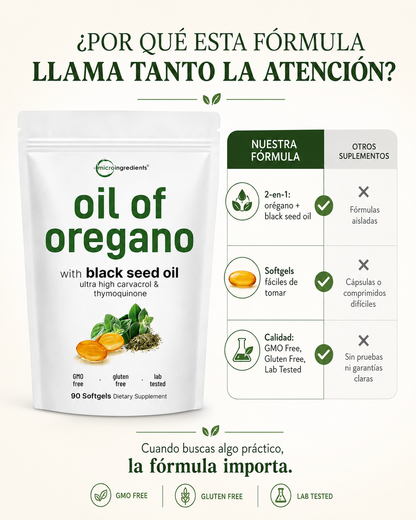 Micro Ingredients Oil of Oregano with Black Seed Oil – 90 Softgels