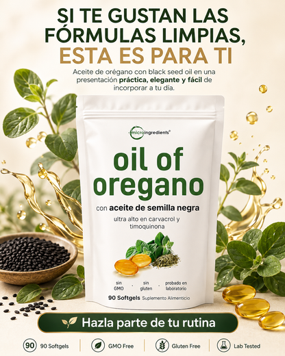 Micro Ingredients Oil of Oregano with Black Seed Oil – 90 Softgels