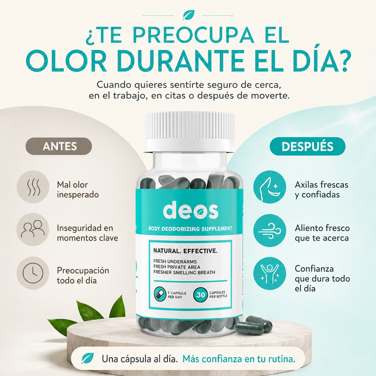DEOS Body Deodorizing Supplement 30 Cápsulas | Natural Hubb Panamá