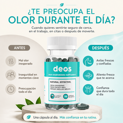 DEOS Body Deodorizing Supplement 30 Cápsulas | Natural Hubb Panamá