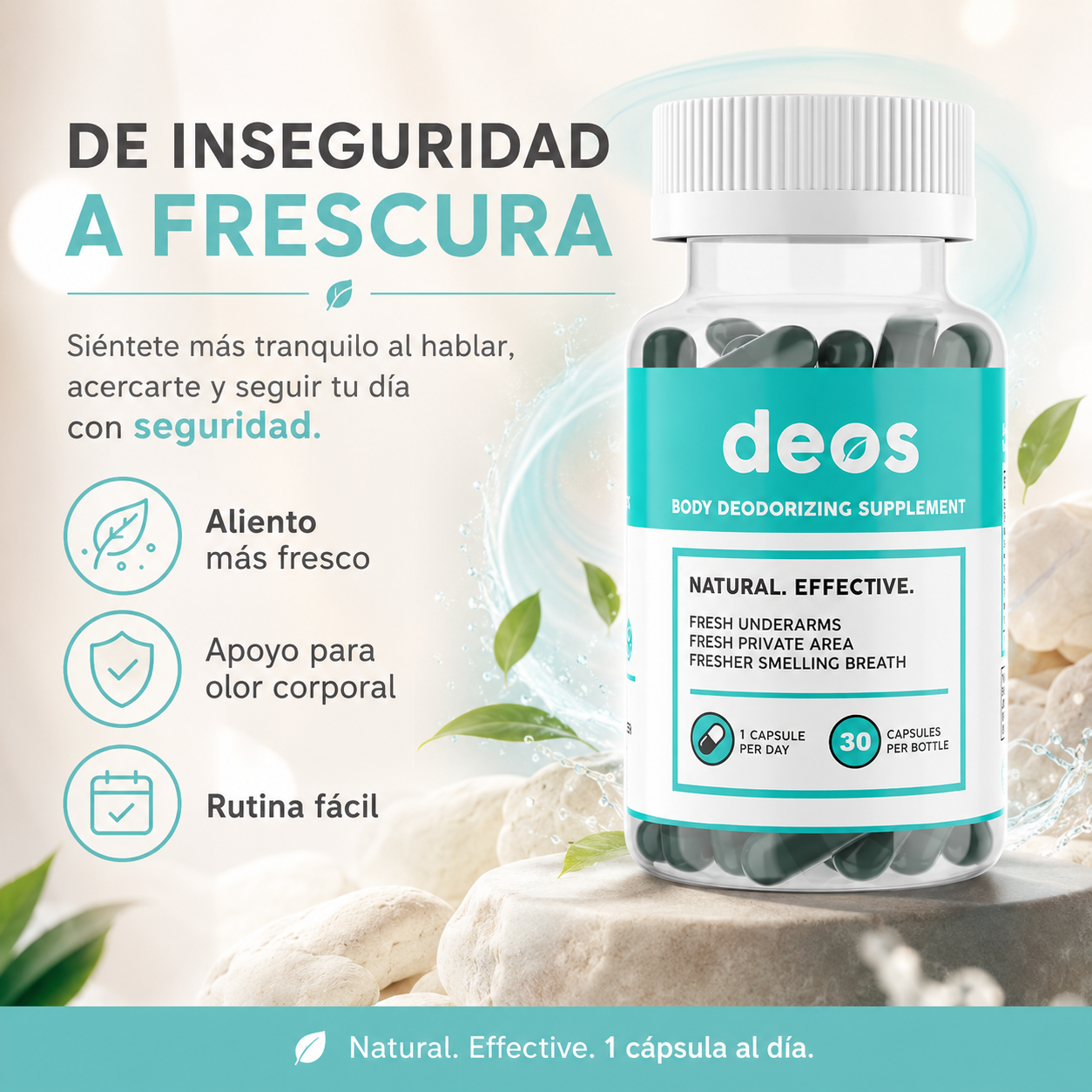 DEOS Body Deodorizing Supplement 30 Cápsulas | Natural Hubb Panamá