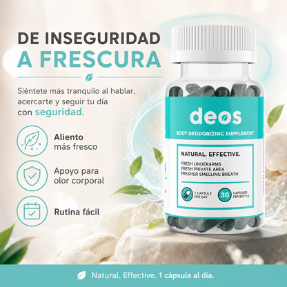 DEOS Body Deodorizing Supplement 30 Cápsulas | Natural Hubb Panamá