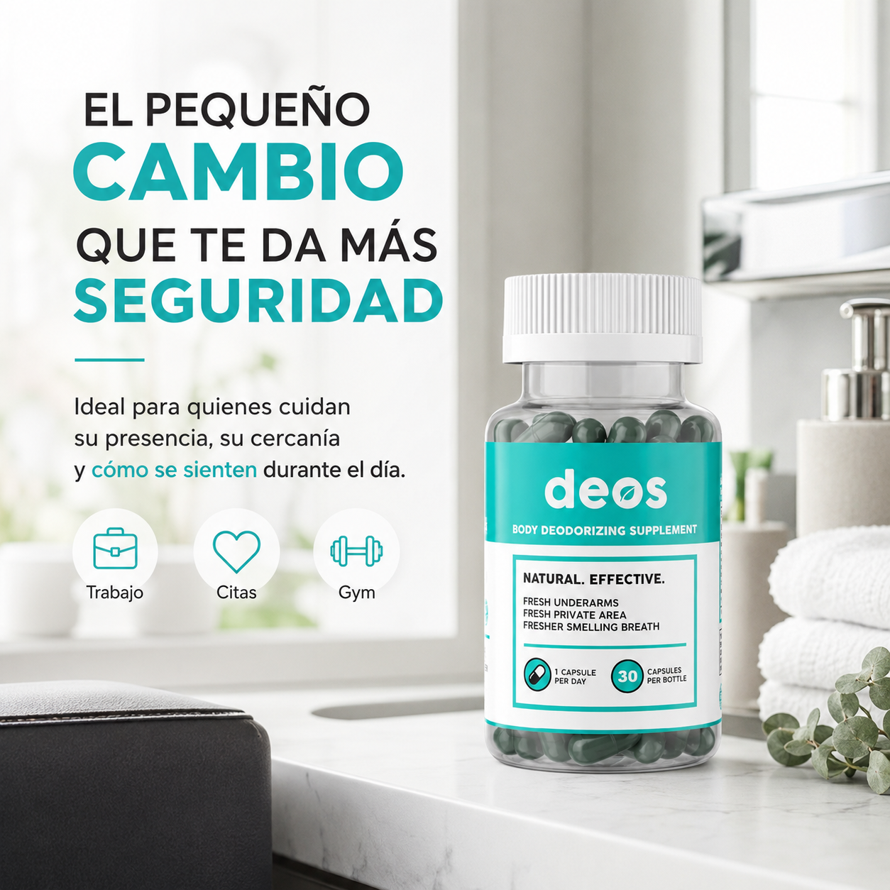 DEOS Body Deodorizing Supplement 30 Cápsulas | Natural Hubb Panamá