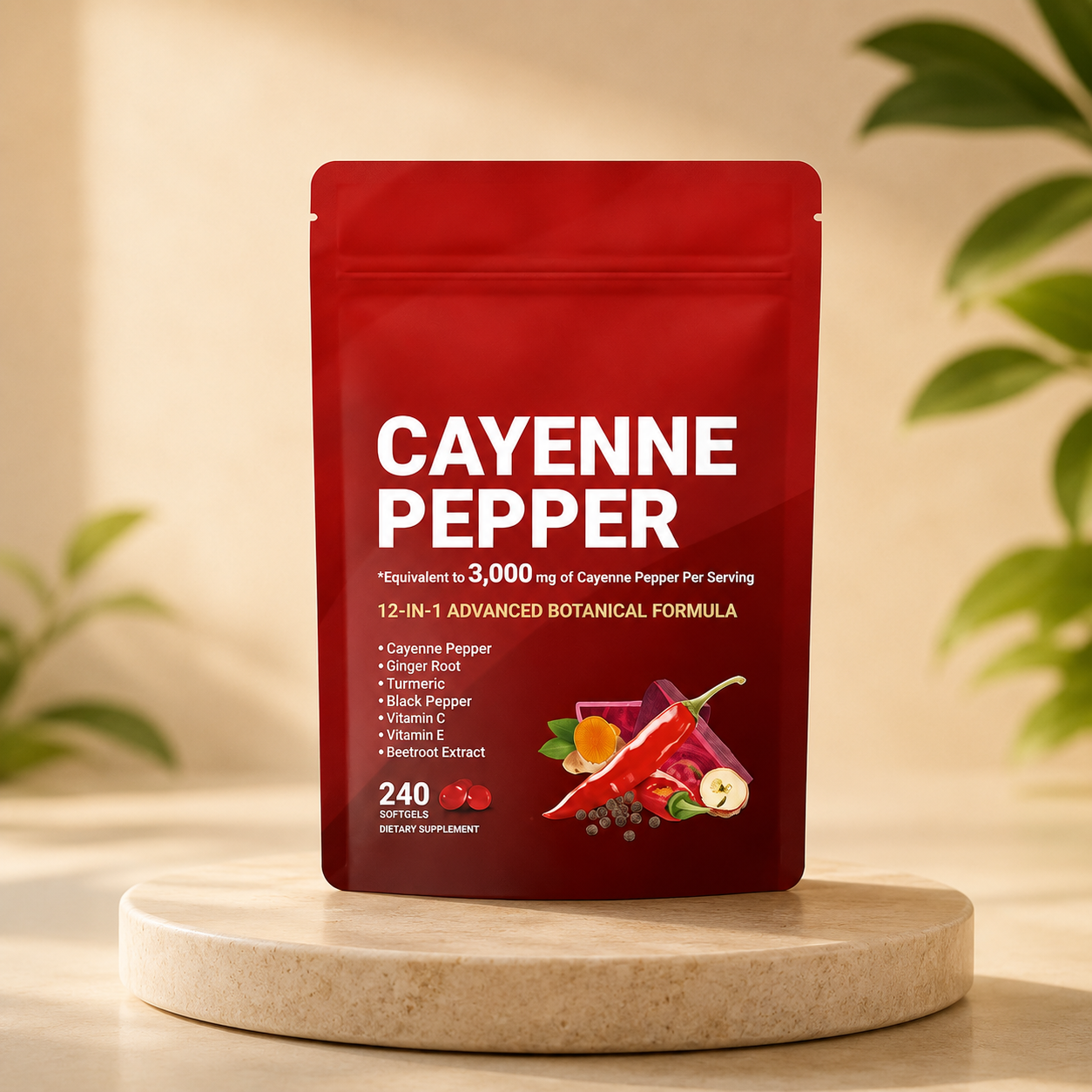Cayenne Pepper 12-in-1 Advanced Botanical Formula – 240 Softgels