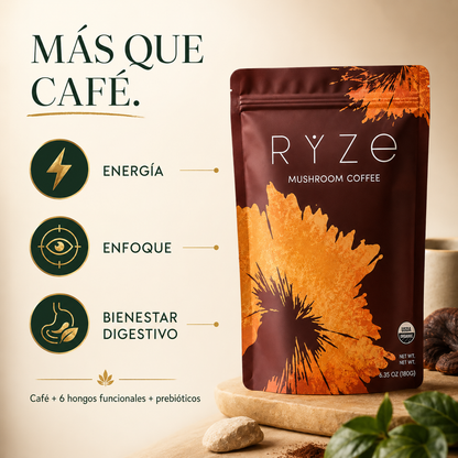 RYZE Mushroom Coffee - Café de Hongos Orgánico (30 porciones)