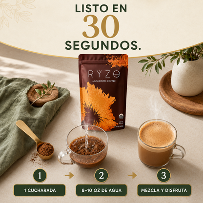RYZE Mushroom Coffee - Café de Hongos Orgánico (30 porciones)
