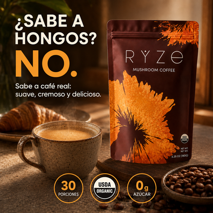 RYZE Mushroom Coffee - Café de Hongos Orgánico (30 porciones)