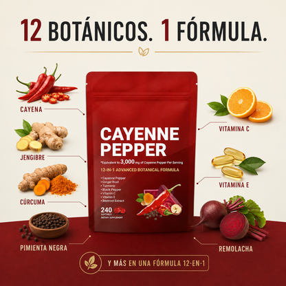Cayenne Pepper 12-in-1 Advanced Botanical Formula – 240 Softgels