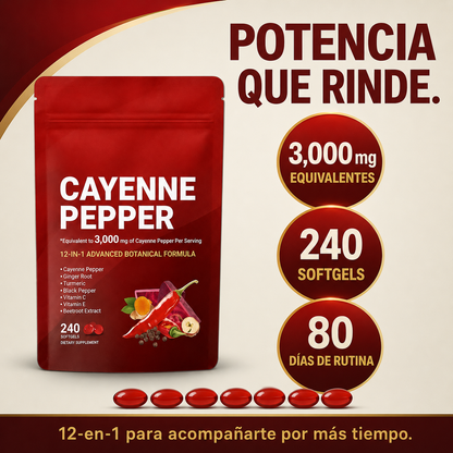 Cayenne Pepper 12-in-1 Advanced Botanical Formula – 240 Softgels