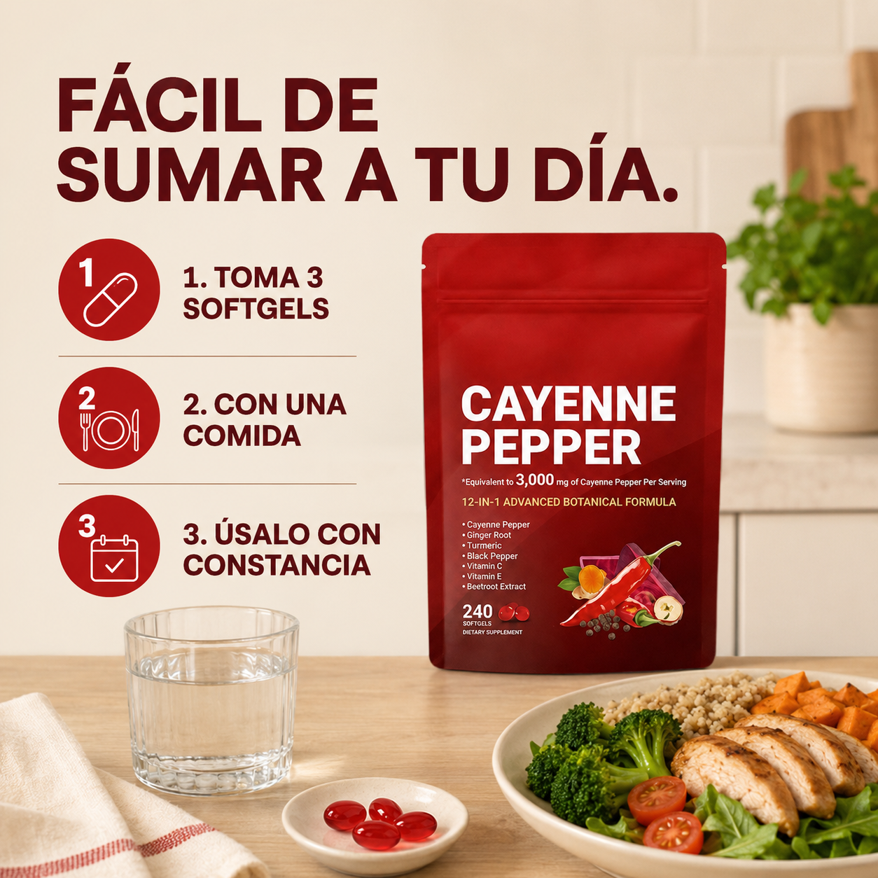 Cayenne Pepper 12-in-1 Advanced Botanical Formula – 240 Softgels