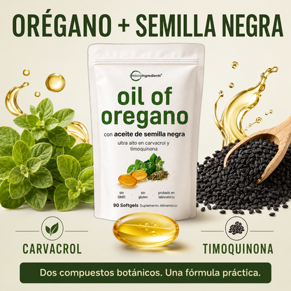 Micro Ingredients Oil of Oregano with Black Seed Oil – 90 Softgels