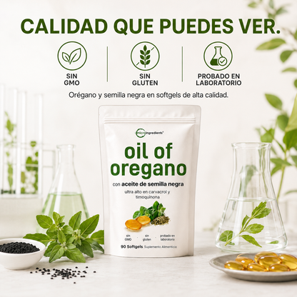 Micro Ingredients Oil of Oregano with Black Seed Oil – 90 Softgels