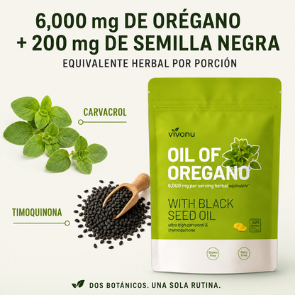 Vivonu Oil of Oregano with Black Seed Oil – 300 Softgels