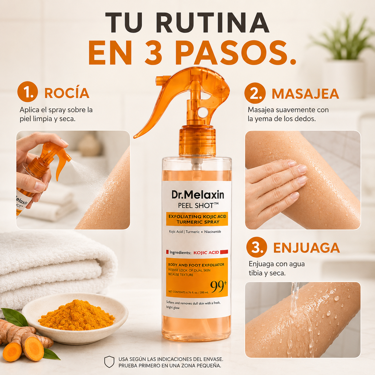 Dr. Melaxin Peel Shot – Spray Exfoliante Corporal 200 mL