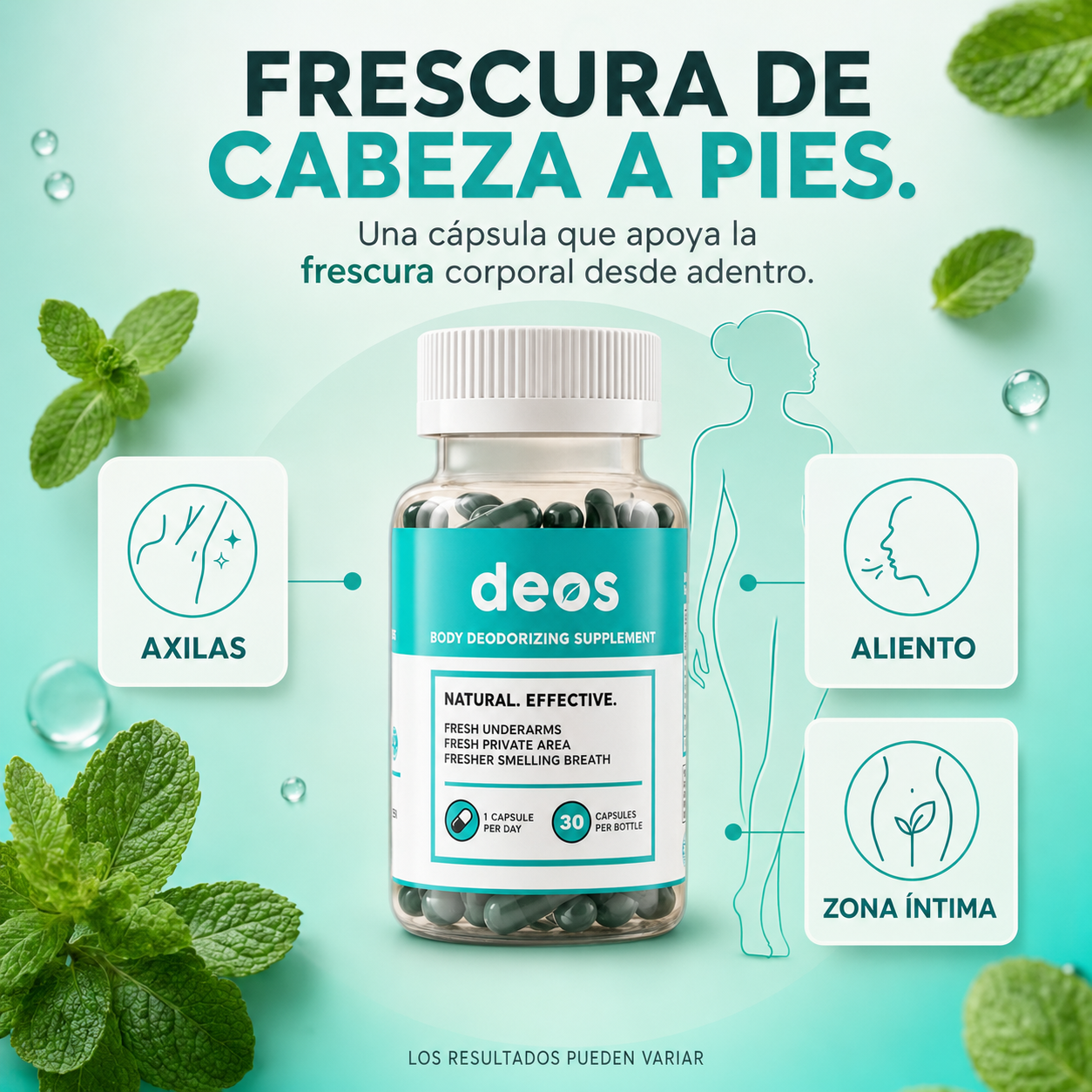 DEOS Body Deodorizing Supplement 30 Cápsulas | Natural Hubb Panamá