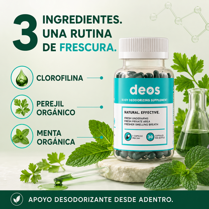 DEOS Body Deodorizing Supplement 30 Cápsulas | Natural Hubb Panamá