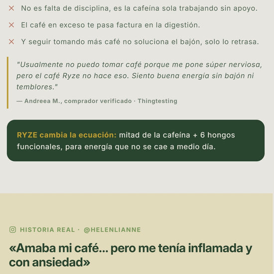 Preparación real de café de hongos RYZE Natural Hubb
